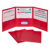 C-Line Products 3-Pocket Poly Portfolio, Red, PK24 33944